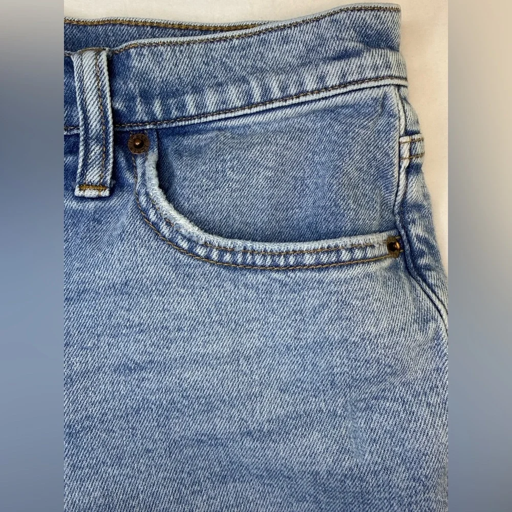 J.‎ Crew Light Blue Essential Straight Leg Jeans Raw Hem